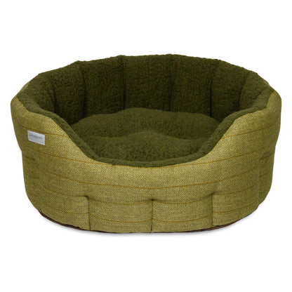 Earthbound Round Modern Tweed Bed Green