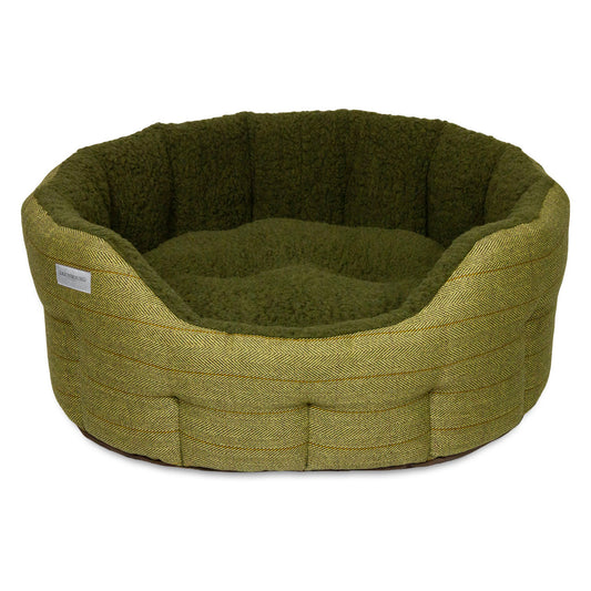 Earthbound Round Modern Tweed Bed Green