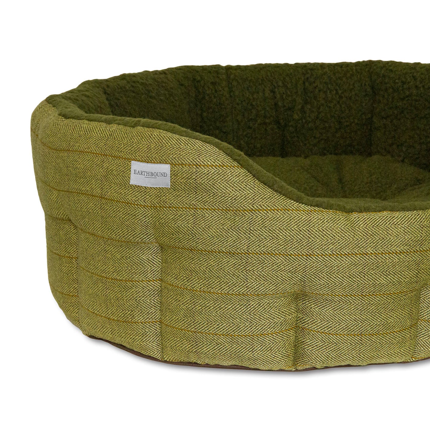 Earthbound Round Modern Tweed Bed Green