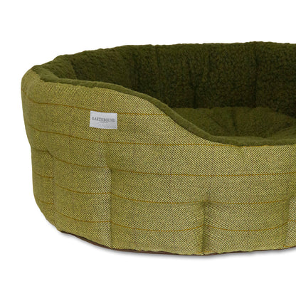 Earthbound Round Modern Tweed Bed Green