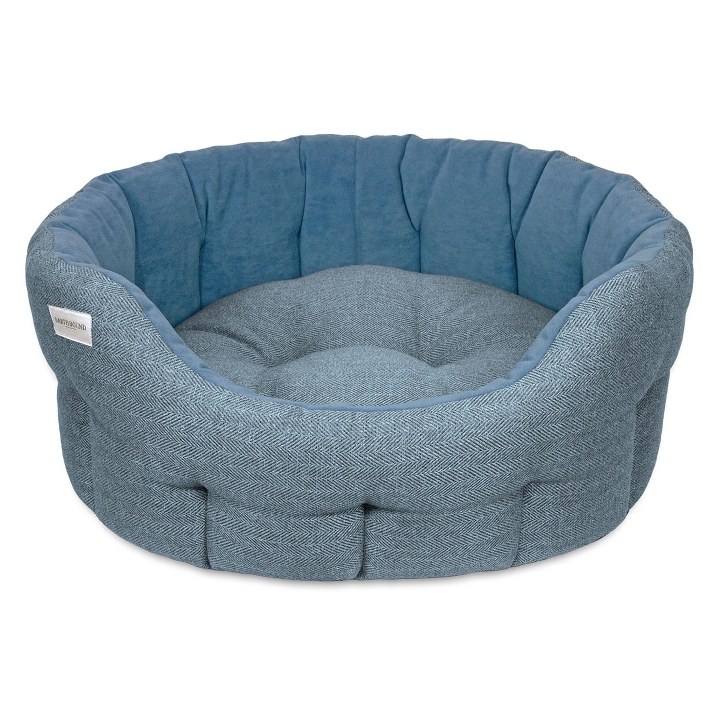 Earthbound Round Modern Tweed Bed Thistle Blue