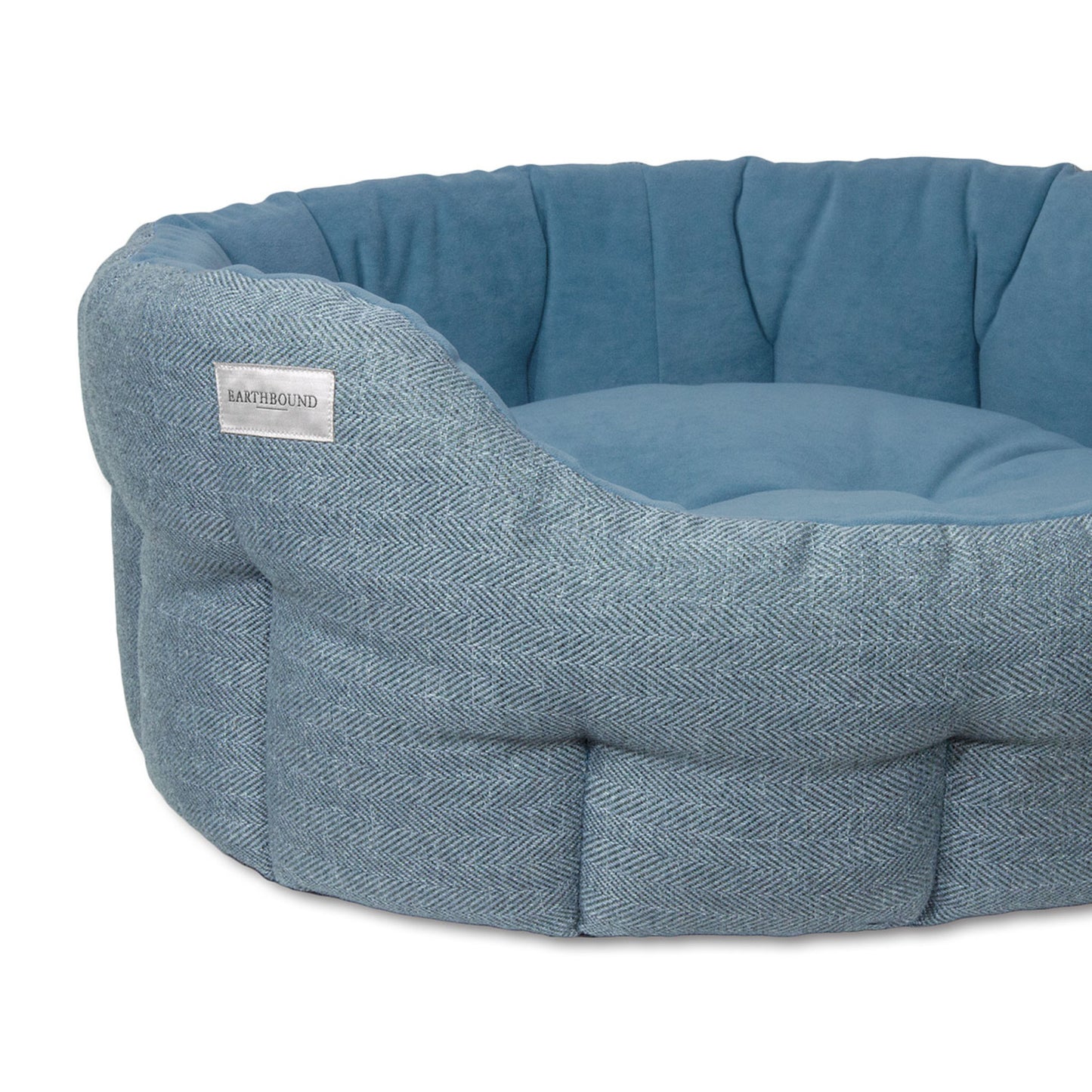 Earthbound Round Modern Tweed Bed Thistle Blue