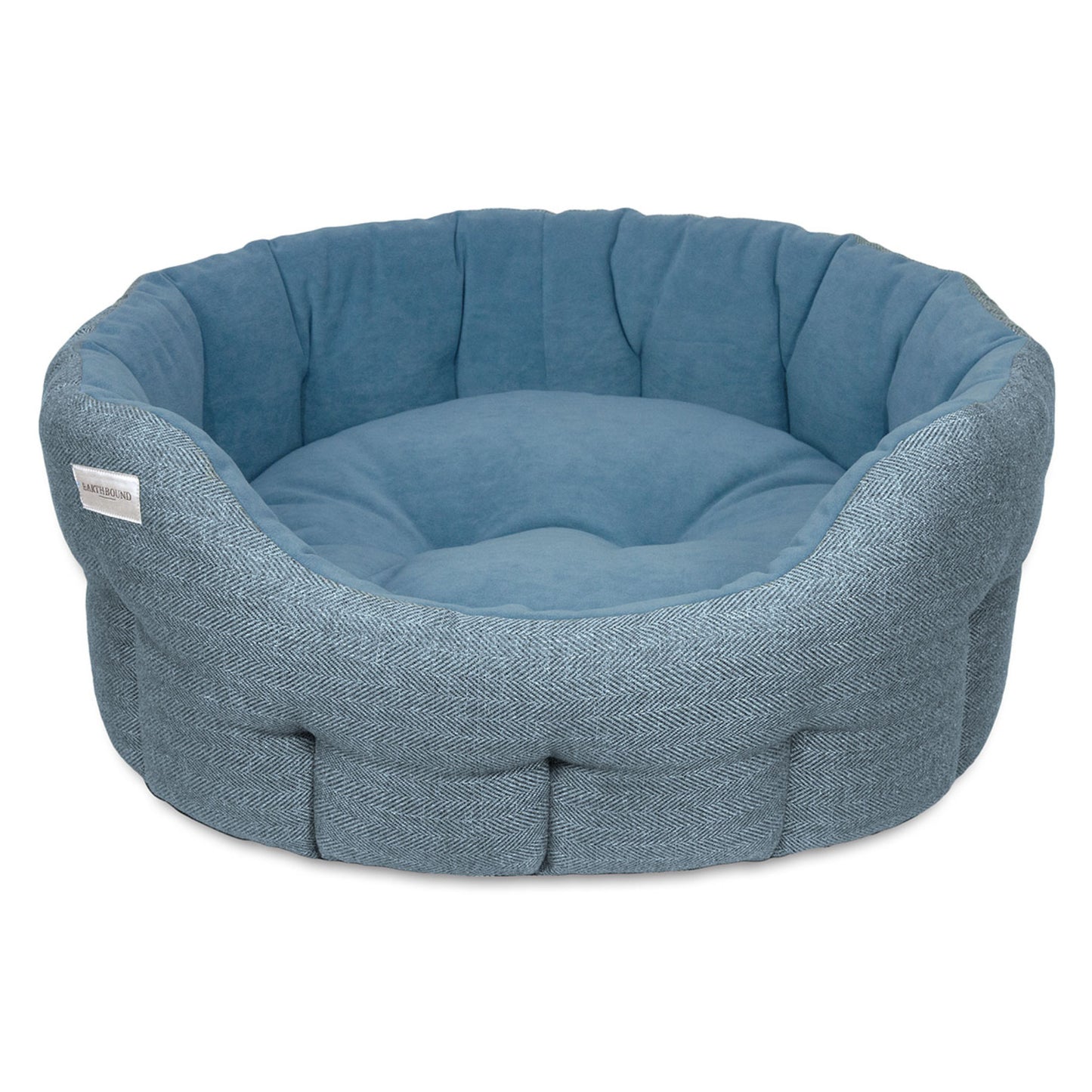Earthbound Round Modern Tweed Bed Thistle Blue