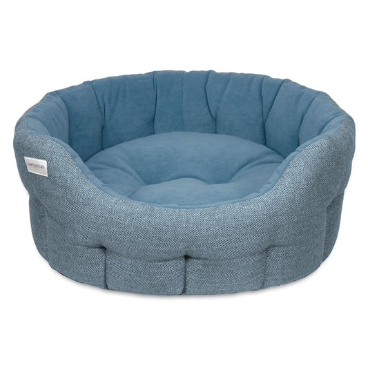 Earthbound Round Modern Tweed Bed Thistle Blue