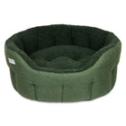 Earthbound Round Modern Tweed Sherpa Bed Pine Green