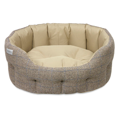Earthbound Round Traditional Tweed & Waterproof Bed Beige