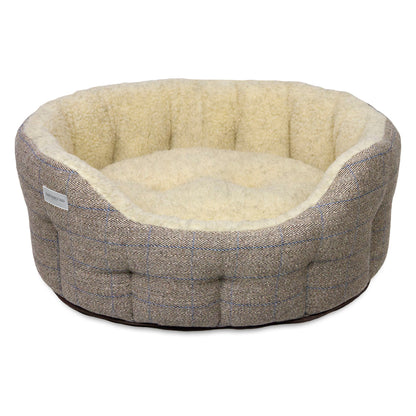 Earthbound Round Traditional Tweed Bed Beige