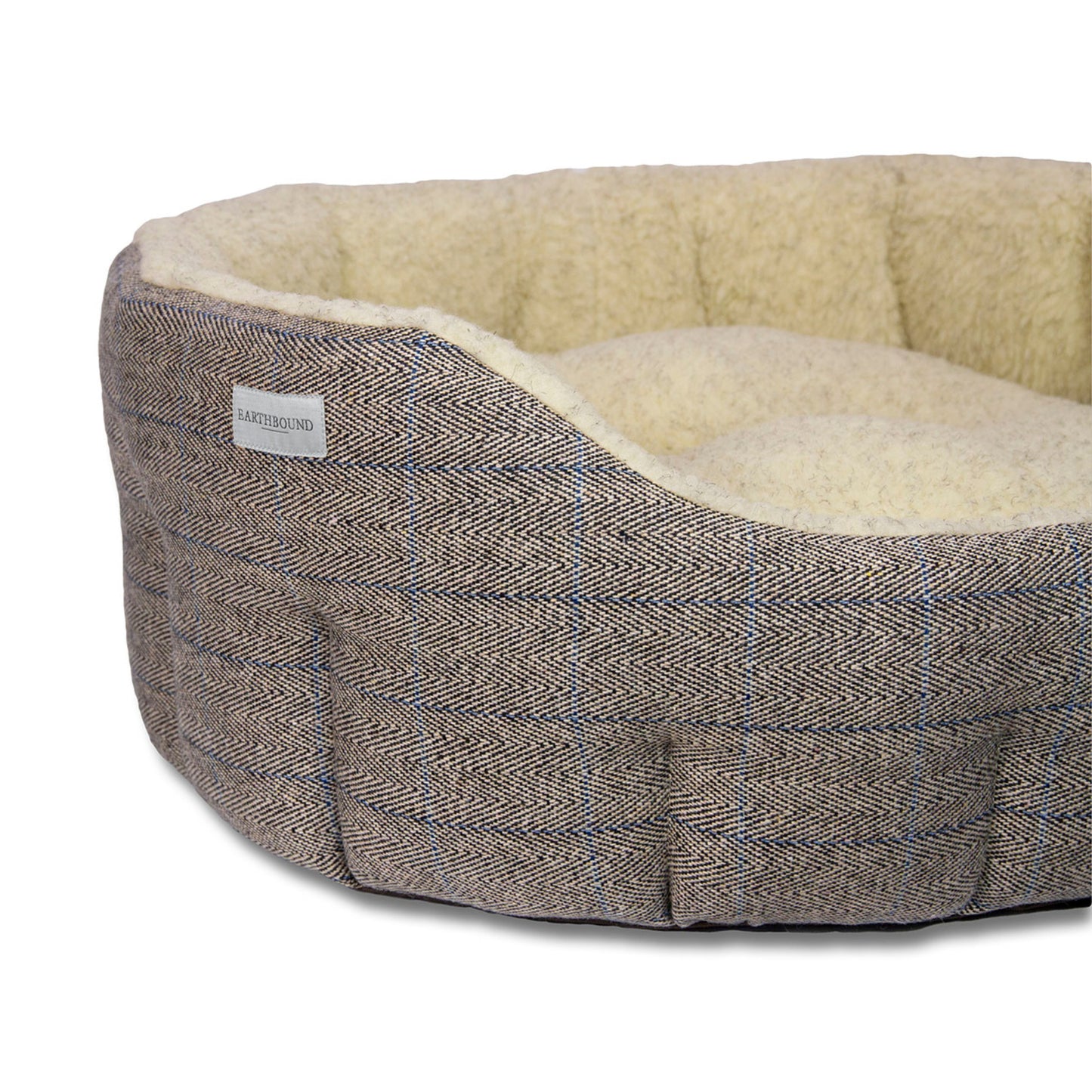 Earthbound Round Traditional Tweed Bed Beige