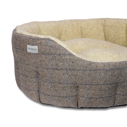 Earthbound Round Traditional Tweed Bed Beige