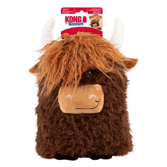 KONG Comfort Jumbo Highland Cow Brown Extra Large
