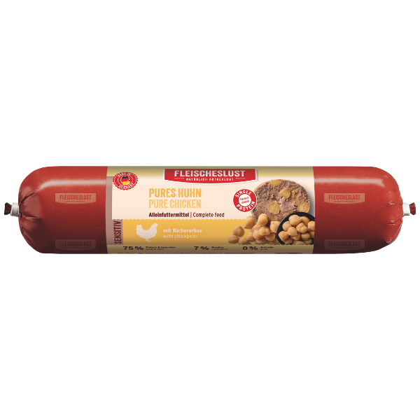 Fleischeslust Wet Dog Food: Sensitive Pure Chicken with Chickpea