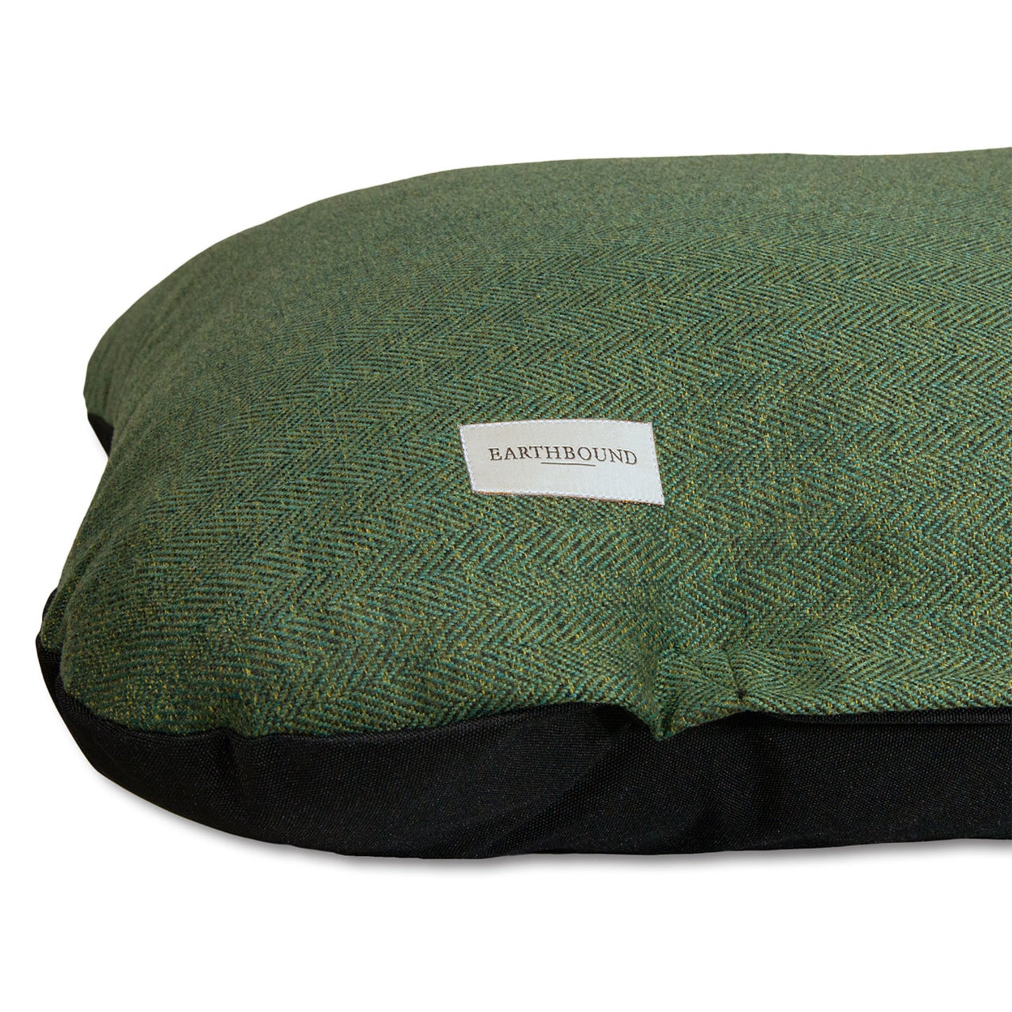 Earthbound Flat Cushion Modern Tweed Pine Green