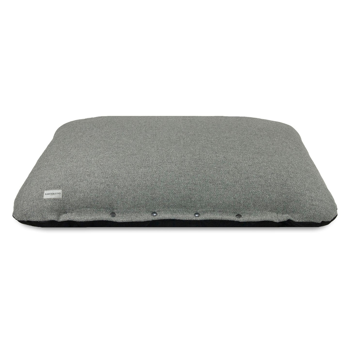 Earthbound Flat Cushion Tweed Steel Grey