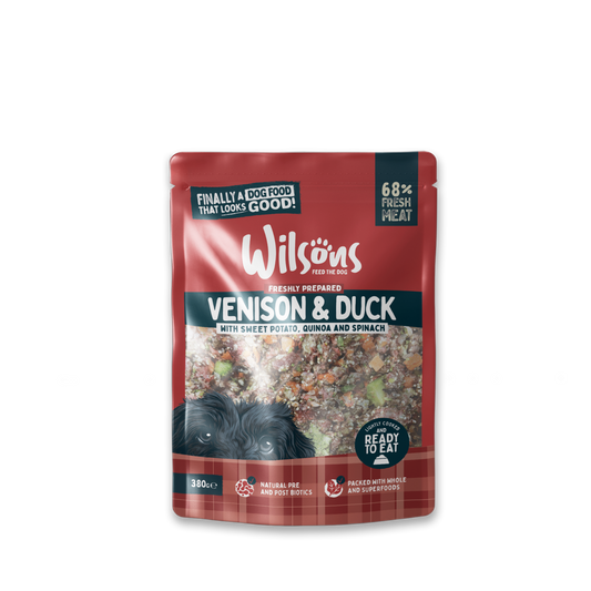 Wilsons Wet Dog Food: Fresh Adult Venison & Duck 380g