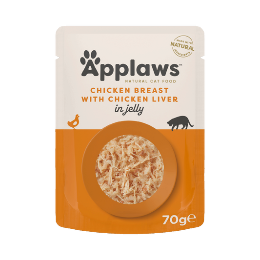 Applaws Wet Cat Food: Pouch Chicken with Liver in Jelly 70g