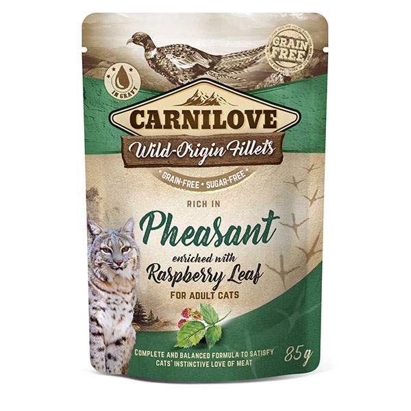 Carnilove Wet Cat Food: Pouch Adult Pheasant with Raspberry 85g