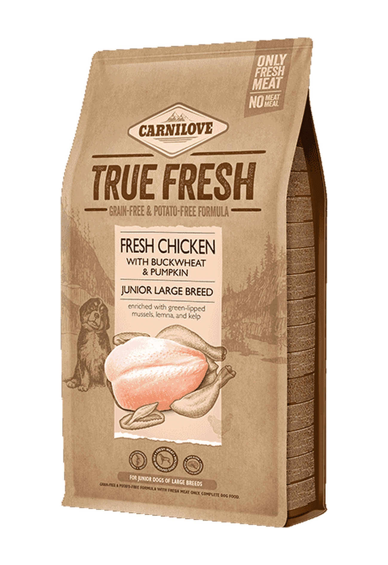Carnilove Dog Food: True Fresh Junior Large Breed Chicken 12kg (3x4kg)