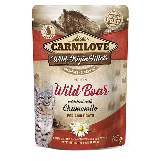 Carnilove Wet Cat Food: Pouch Adult Wild Boar with Chamomile 85g