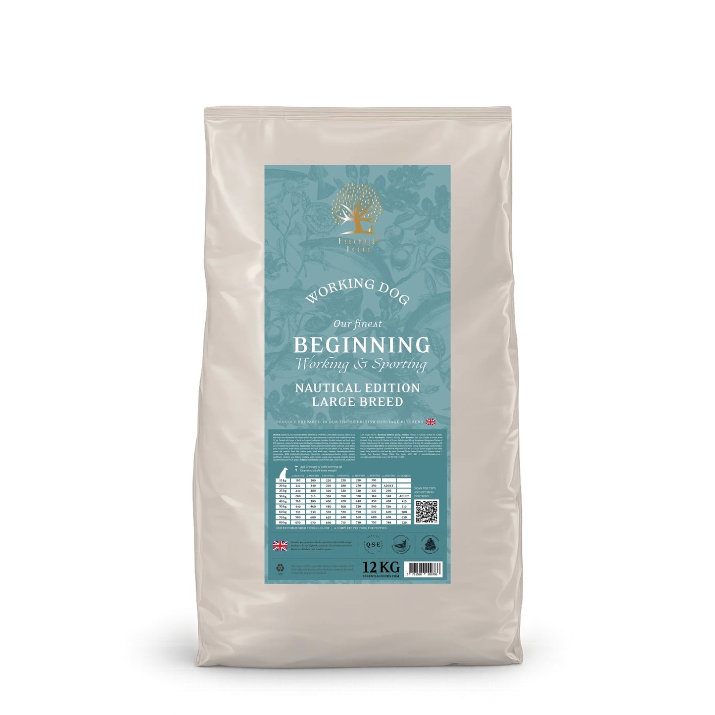 Essential Dog Food: Working Puppy The Beginning Nautical Living Large Kibble