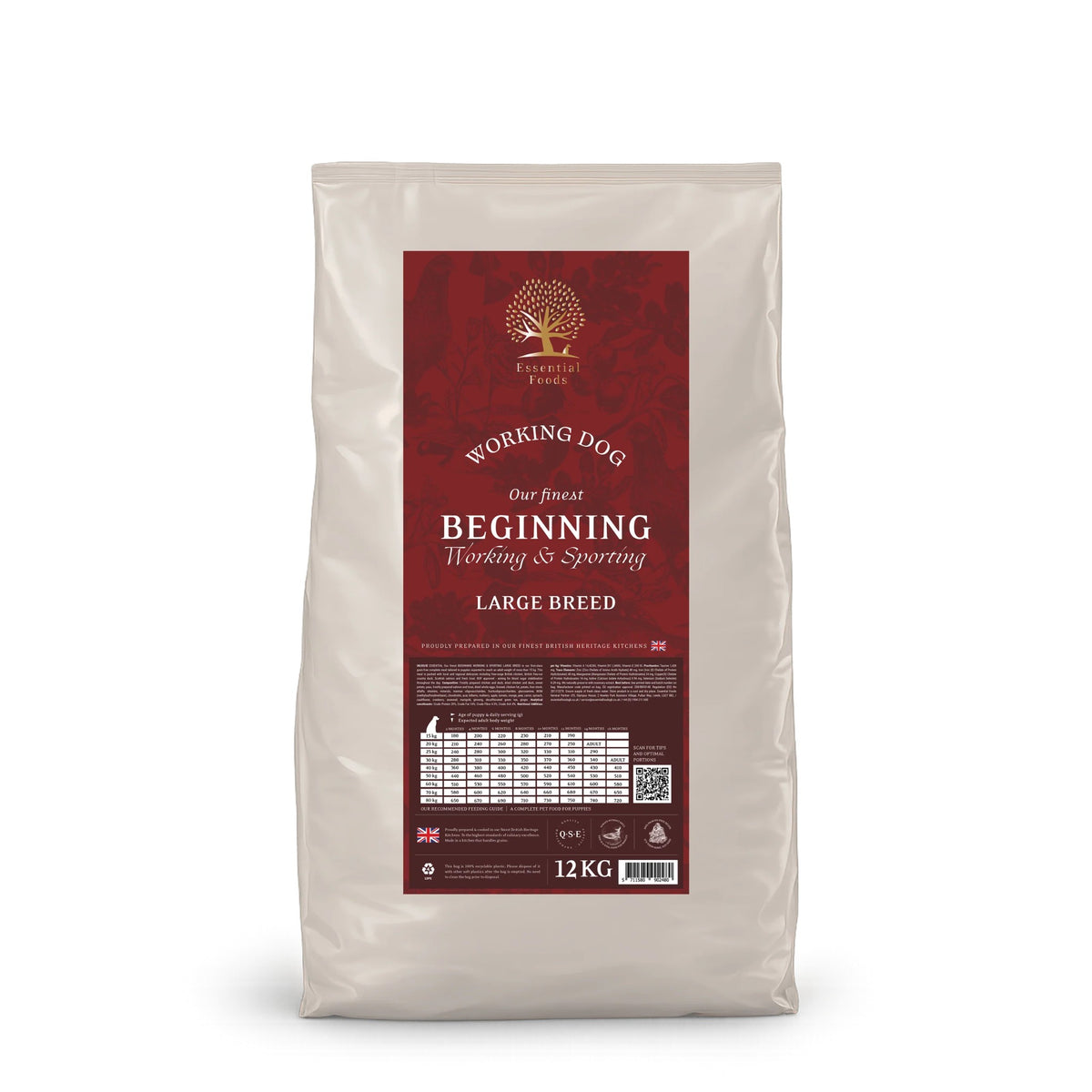Essential Dog Food: Working Puppy The Beginning (Duck, Chicken & Salmon) Large Kibble