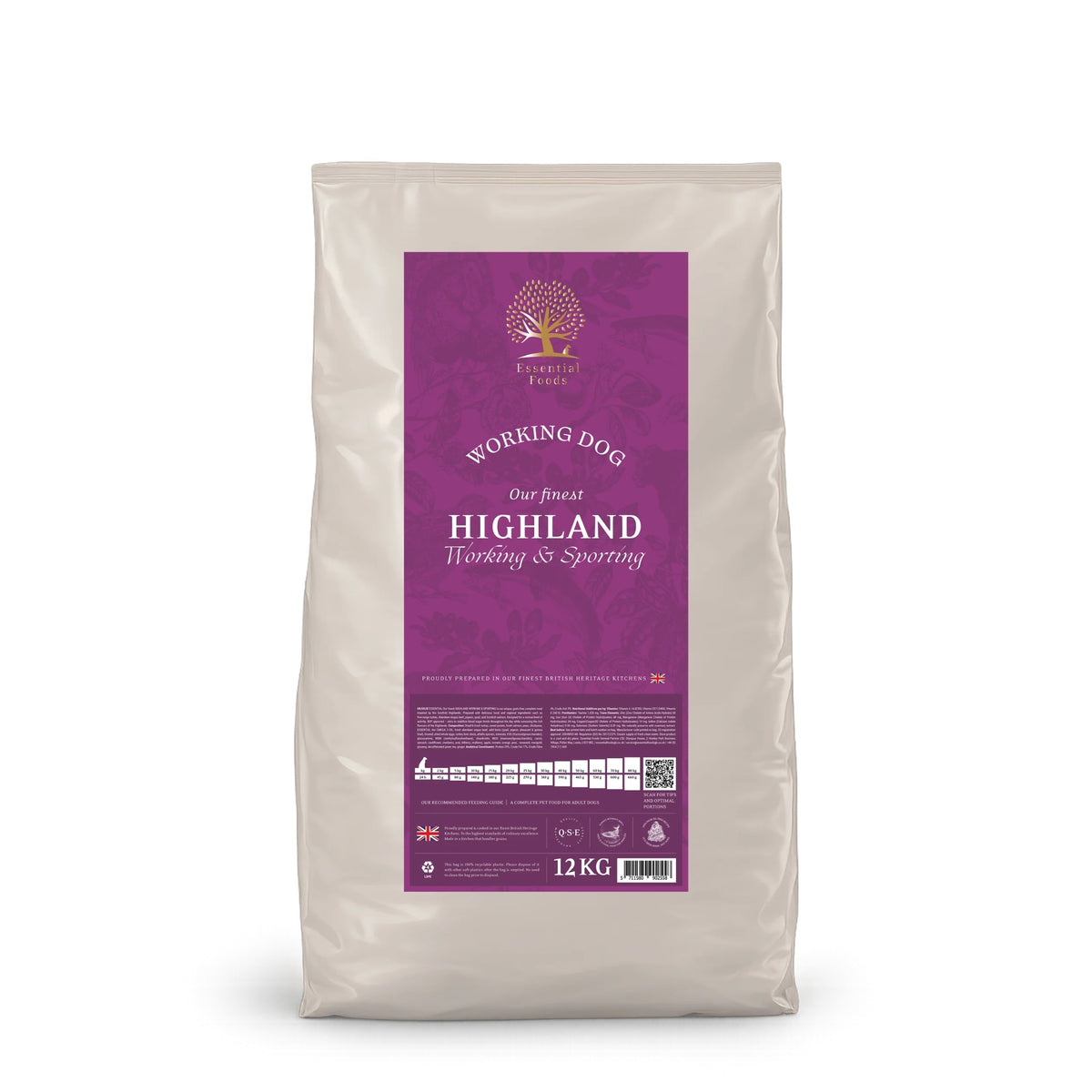 Essential Dog Food: Working Adult Highland Living (Beef, Turkey & Salmon)