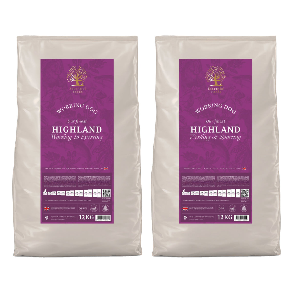 Essential Dog Food: Working Adult Highland Living (Beef, Turkey & Salmon)