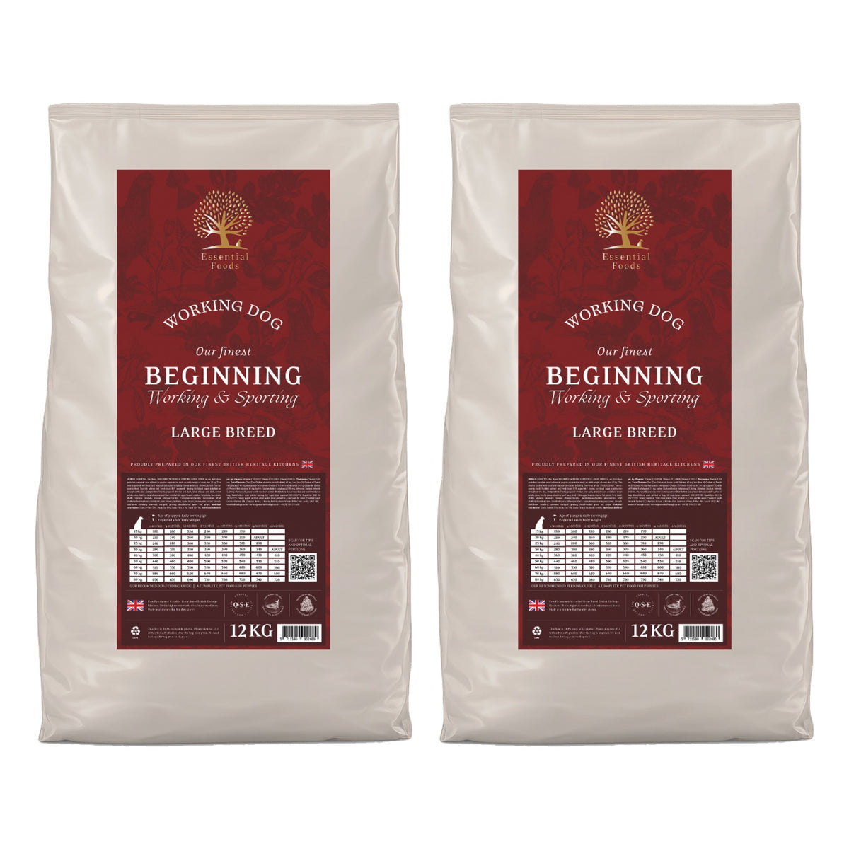 Essential Dog Food: Working Puppy The Beginning (Duck, Chicken & Salmon) Large Kibble