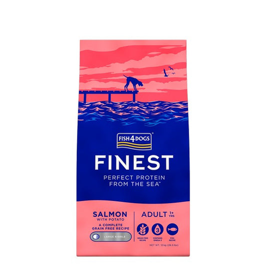 Fish4Dogs Dog Food: Adult Finest Salmon Large Kibble