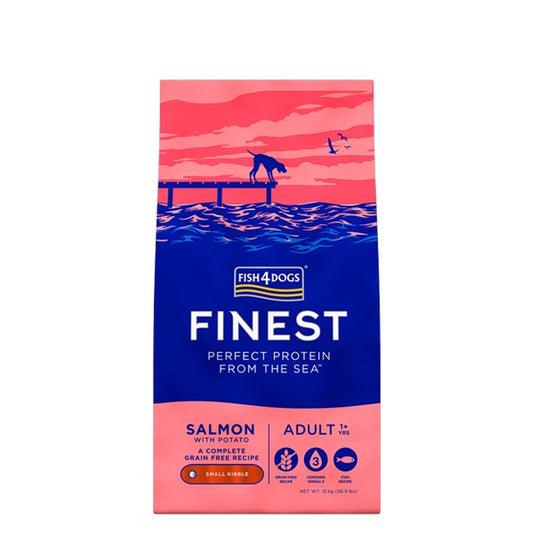 Fish4Dogs Dog Food: Adult Finest Salmon Small Kibble 12kg