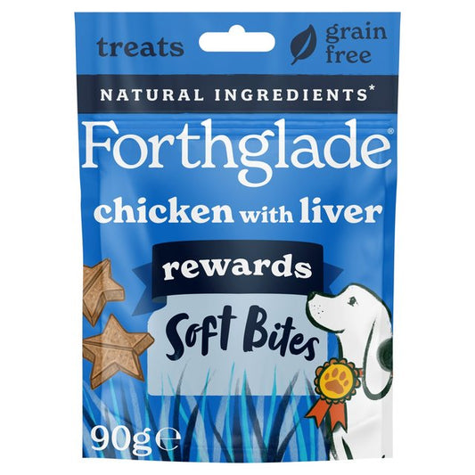 Forthglade Dog Treats: Soft Bites Chicken with Liver 90g