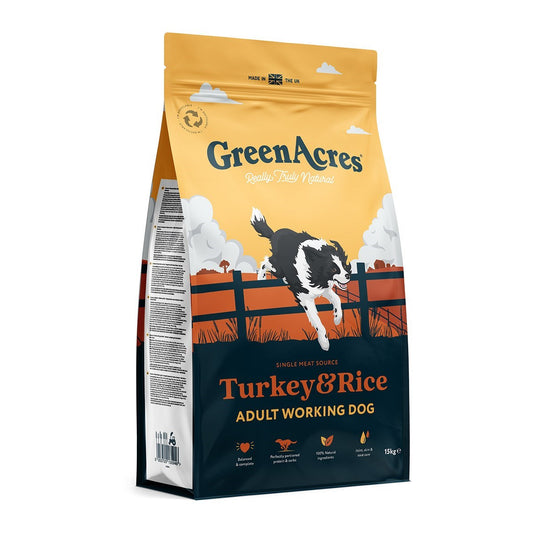 GreenAcres Dog Food: Adult Working Dog Turkey & Rice 15kg