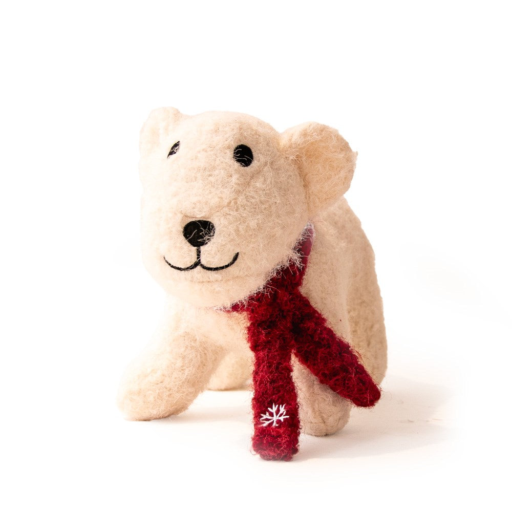 Great&Small Cosy Winter Wishes Polar Bear Dog Toy