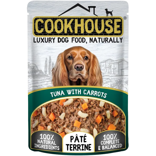Cookhouse Wet Dog Food: Pouch Tuna with Carrots In Terrine 100g