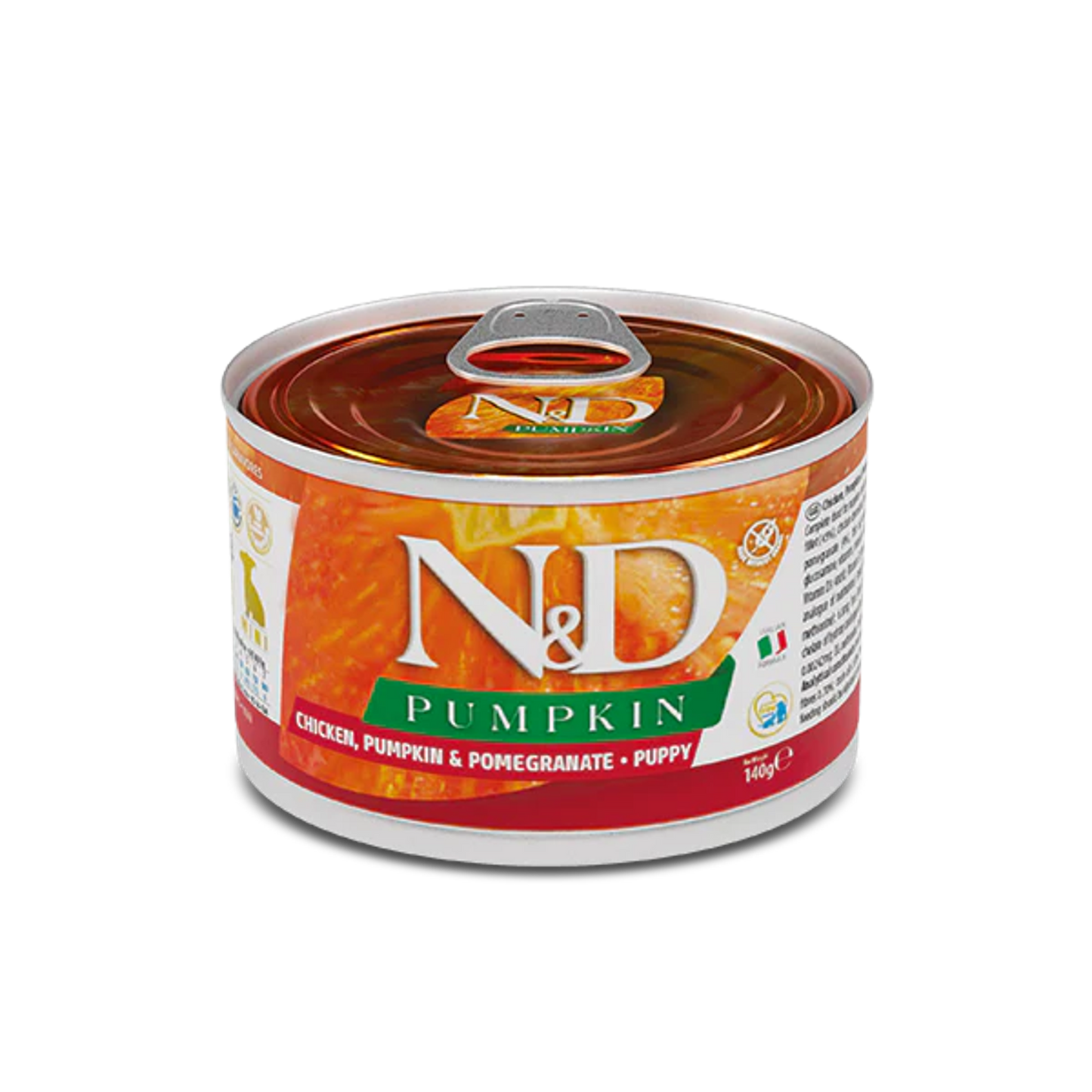 Natural & Delicious Wet Dog Food: Pumpkin Puppy Chicken, Pumpkin & Pomegranate 140g