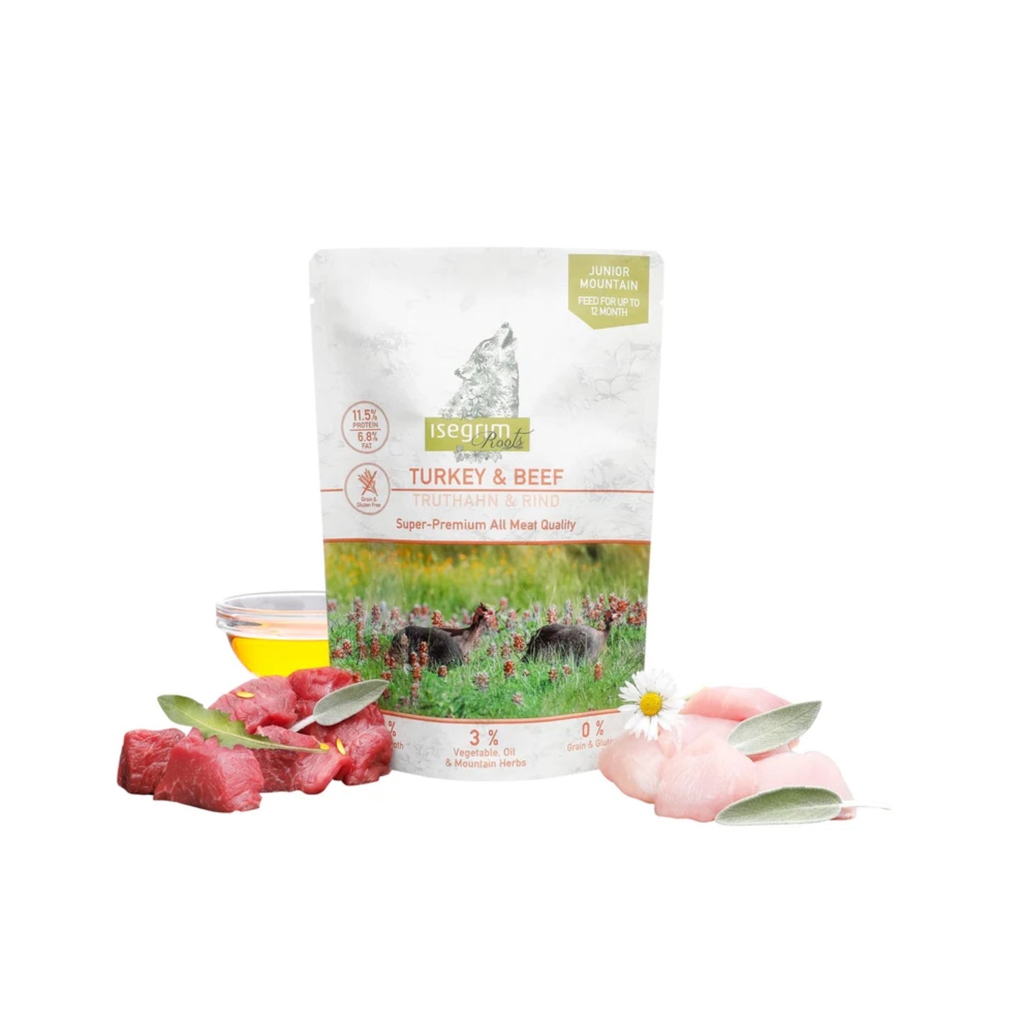 Isegrim Wet Dog Food: Junior Turkey & Beef 410g