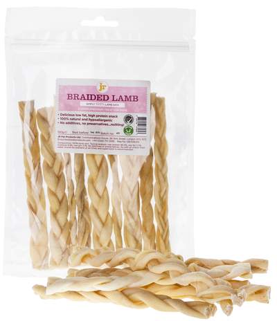 JR Pet Braided Lamb 12cm 100g