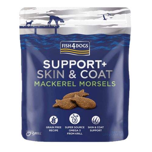 Fish4Dogs Treats: Support+ Mackerel Skin & Coat Morsels 225g