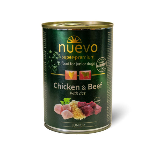 Nuevo Wet Dog Food: Junior Chicken & Beef with Rice 400g