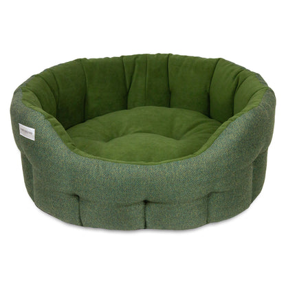 Earthbound Round Modern Tweed Bed Pine Green