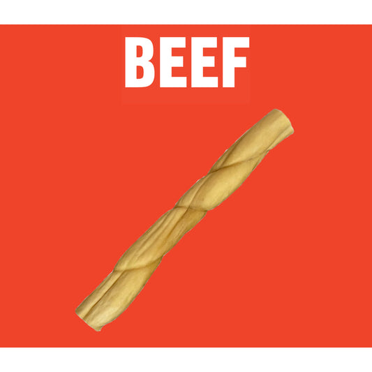 Natural Dog Treats Beef Skin Roll 30cm