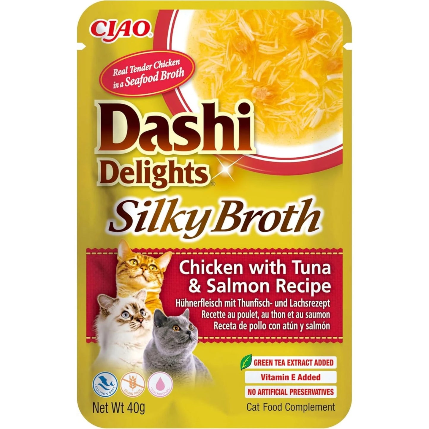 CIAO Cat Dashi Delights Delicate Silky Broth Chicken with Tuna & Salmon 40g