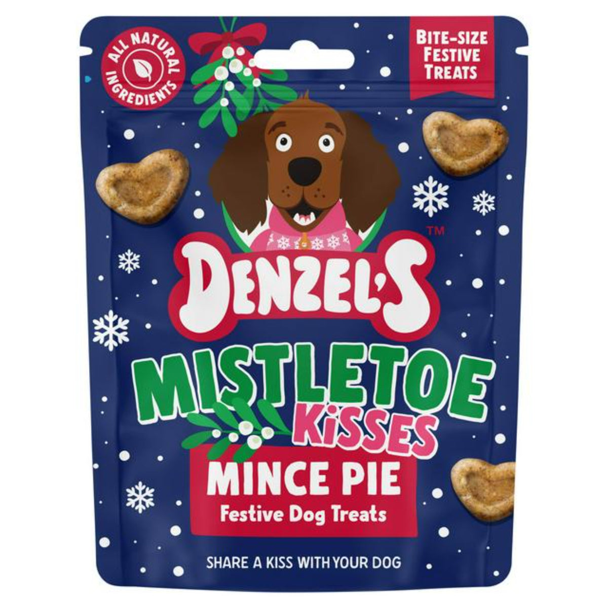 Denzel's Christmas Mistletoe Kisses Mince Pie Dog Treats 90g