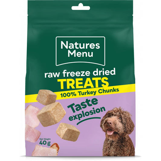 Natures Menu Raw Freeze Dried Chunk Dog Treats Turkey 40g