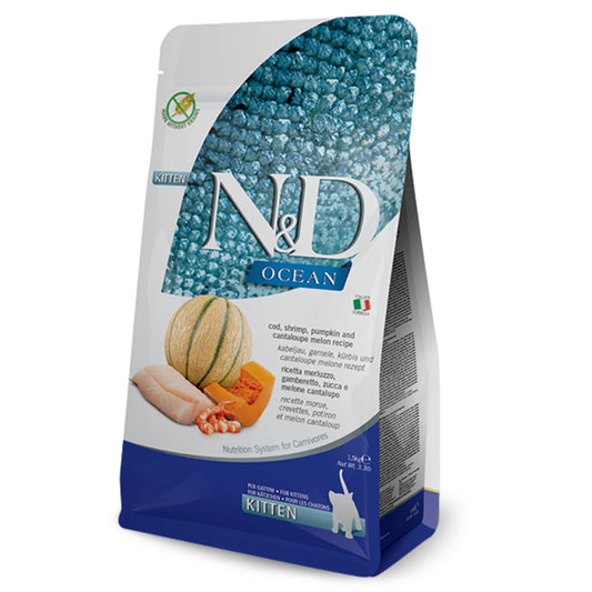 Natural & Delicious Cat Food: Ocean Kitten Cod & Shrimp 1.5kg