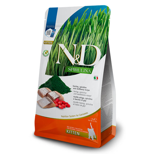 Natural & Delicious Cat Food: Spirulina Kitten Herring 1.5kg