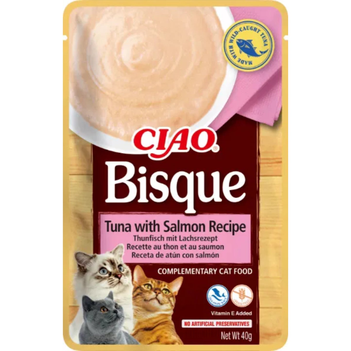CIAO Cat Bisque Tuna with Salmon Recipe 40g