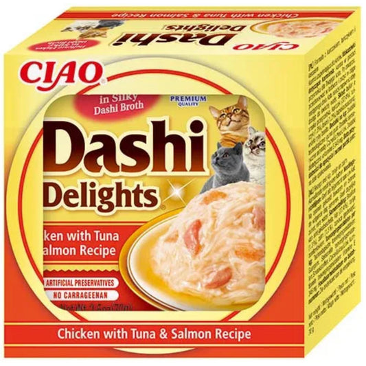CIAO Cat Dashi Delights Chicken with Tuna & Salmon Recipe 70g