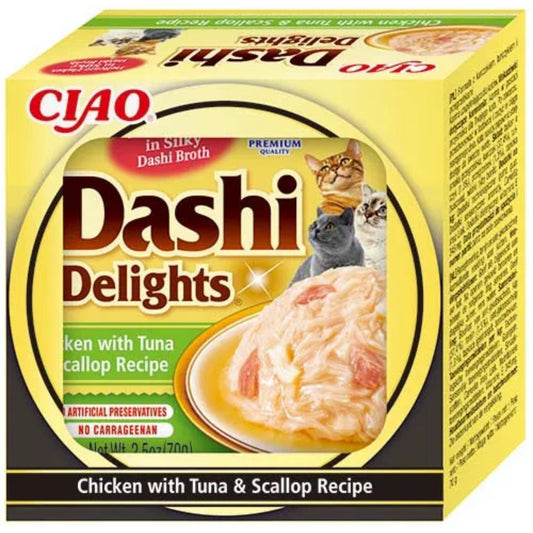 CIAO Cat Dashi Delights Chicken with Tuna & Scallop Recipe 70g