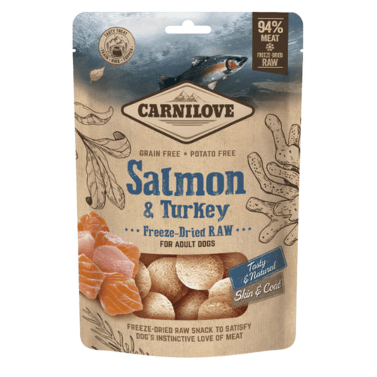 Carnilove Dog Treats: True Fresh Freeze Dried Salmon & Turkey 60g
