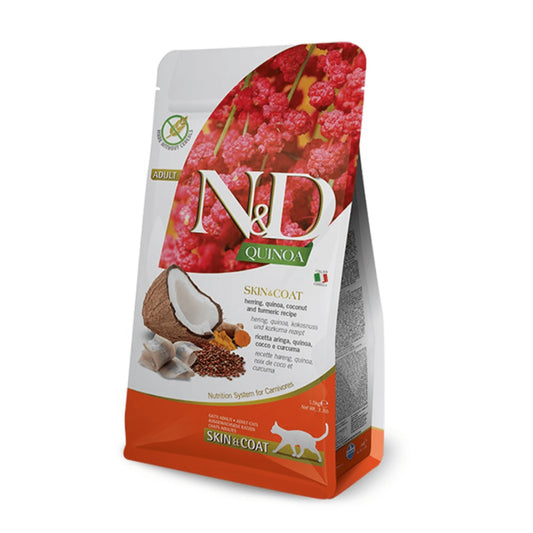 Natural & Delicious Cat Food: Quinoa Adult Skin & Coat Herring 1.5kg